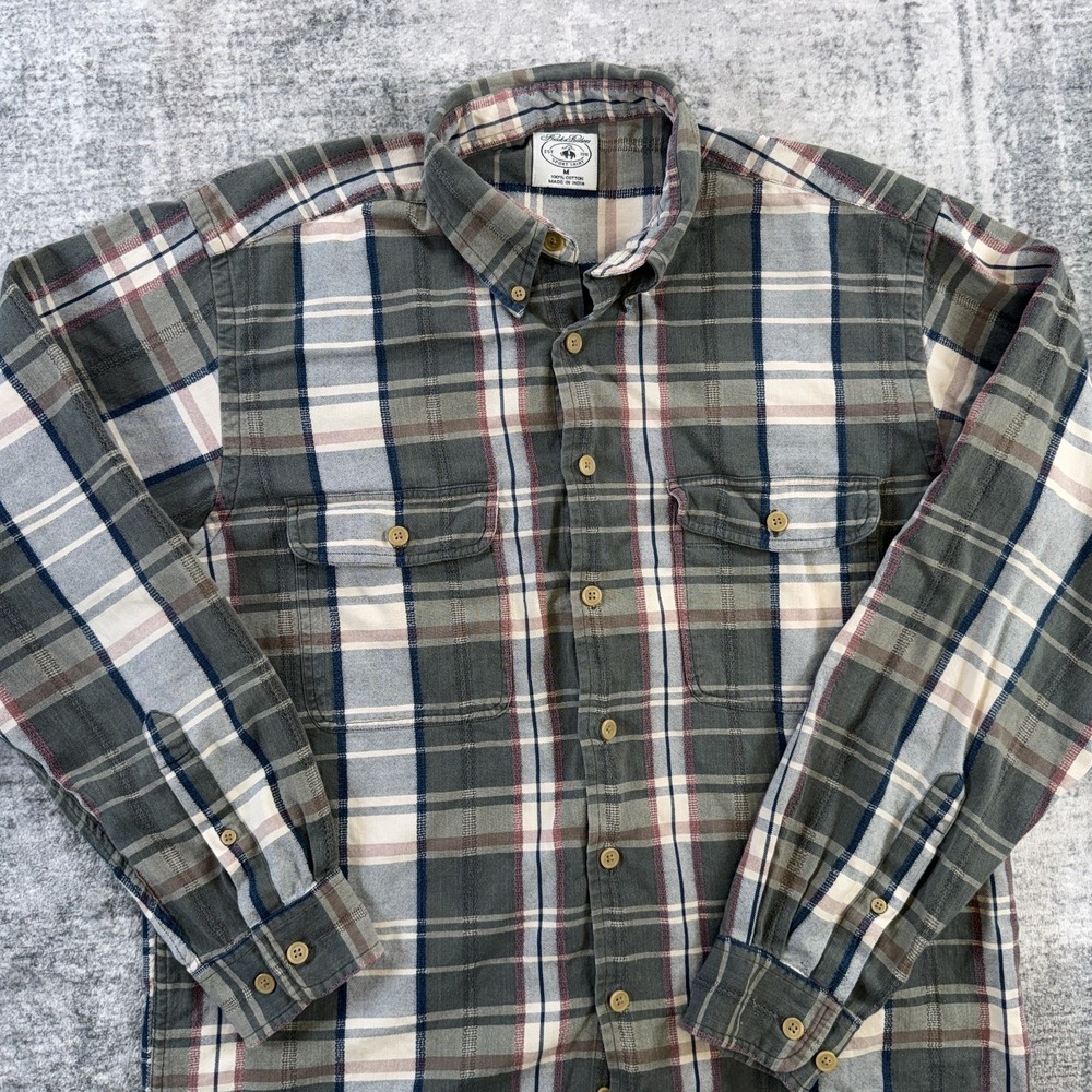 VTG Brooks Bothers Sport Shirt Mens Medium Green Plaid Oxford Cotton Preppy Ivy